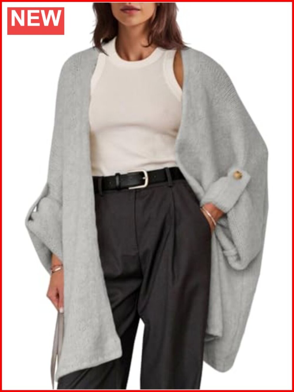Oversized Long Cardigan Sweater Open Front Chunky Knit Casual Coat